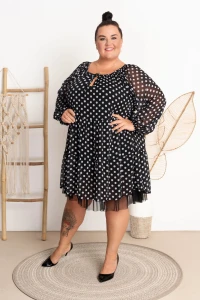 Sukienka szyfonowa FIFI grochy Plus Size 48/54