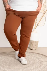 Spodnie dresowe ASHANTI cynamonowe Plus Size 44-56