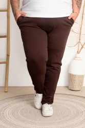 Spodnie dresowe ASHANTI brązowe Plus Size 44-56