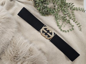 Pasek gumowy CC czarny Plus Size 