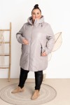 Płaszczyk na jesień KITI siwy Plus Size 50-60