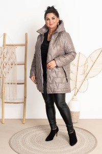Kurtka pikowana LAURA fango Plus Size 42-50
