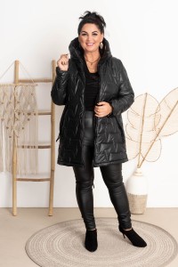 Kurtka pikowana LAURA czarna Plus Size 42-50