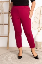 Eleganckie Spodnie SINNER wiśniowe Plus Size 2XL-5XL