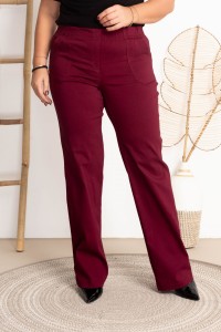Spodnie w gumę z szeroką nogawką MIKSA 11 bordo Plus Size 42-56