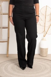 Spodnie Jeans z szeroką nogawką JEANGA 11 czarne Plus Size 42-56 