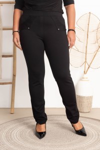Spodnie w gumkę MIYA grubszy mięsisty materiał na zimę Plus Size 44-60
