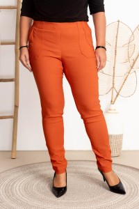 Spodnie w gumkę MIKSA DŁUGIE 09 wysoki stan ceglane Plus Size 42-60