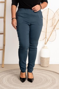 Spodnie w gumkę MIKSA DŁUGIE 09 wysoki stan stalowe Plus Size 42-60