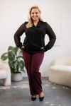 Koszula z krawatką ALEXIS czarna Plus Size 44-58