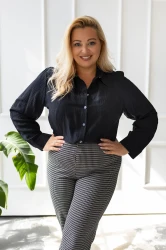 Koszula z wiskozy VIOLET czarna Plus Size 44-56