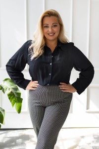Koszula z wiskozy VIOLET czarna Plus Size 44-56