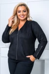 Zamszowa Kurteczka żakiecik CAMELLIA czarna Plus Size 44-56