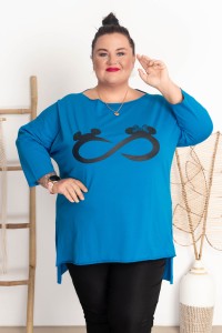 Bluzka Laserówka ROBIN niebieska Plus Size 50/56