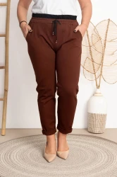 Spodnie dresowe TRUST brąz Plus Size 44/48