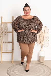 Hiszpanka z siateczki KEYTLIN panterka Plus Size 48-58