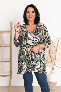 Tunika trapezowa VNeck TREVOR wzór 6 Plus Size 48-58