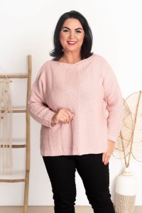 Sweter MICHEL puder Plus Size 44/52