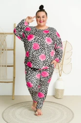 Spodnie welurowe ARIA wzór2 Plus Size 42-56