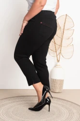 Spodnie 7/8 w gumę JEANGA 03 czarne Plus Size 42-60