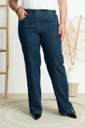 Spodnie Jeans z szeroką nogawką JEANGA 11 granat Plus Size 42-56