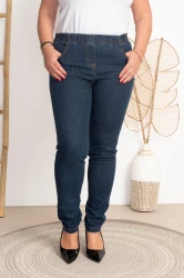 Spodnie jeans w gumę slim fit JEANGA 01 niebieskie Plus Size 42-60