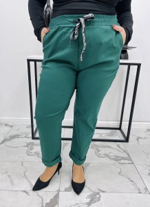 Spodnie Gumki MARY butelkowe Plus Size 48/54