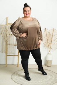 Bluza ze ściągaczem Welurowa COSMO fango Plus Size 50-56