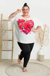 Bluzka Nietoperz biała SOLID Serce Plus Size 50/56