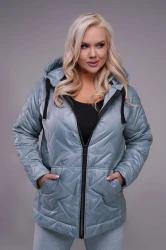 Kurtka na wiosnę REBECA szaro-błękitna Plus Size 42-54