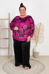 Bluza welurowa ze ściągaczem ARIA wzór5 Plus Size 48-58