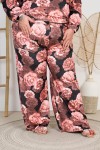 Kuloty z szeroką nogawką Welurowe DARIA wzór 3 Plus Size 48/54