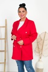 Marynarka Dwurzędowa MELANIA czerwona Plus Size 46-54