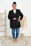 Marynarka Dwurzędowa MELANIA czarna Plus Size 46-54