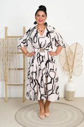 Sukienka maxi z paskiem ZUMBA wzór 13 Plus Size 42-50