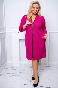 Sukienka z suwakami SALMA fuksja Plus Size 44-56