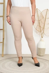 Legginsy prążkowane ASTRO beżowe Plus Size 42-56