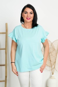 T-shirt z falbankami LADY mięta Plus Size 42-52