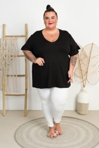 Bluzka Trapezowa ALLEGRA czarna Plus Size 46-56