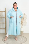 Dresowy Płaszcz z rozporkami LOYD błękitny Plus Size 44-60