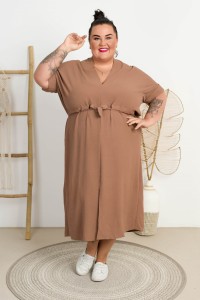 Sukienka z troczkiem w pasie DEJNA fango Plus Size 44-58