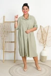 Sukienka Szmizjerka LINDA khaki Plus Size 46/52