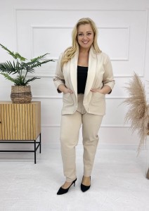 Garnitur damski OLENA beżowy Plus Size 44-50