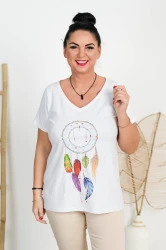 T-Shirt biały MOLLY Łapacz Snów 4 Plus Size 44-58