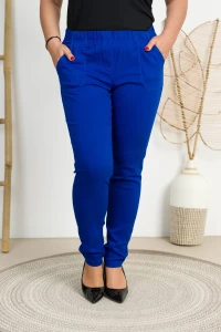 Spodnie w gumkę MIKSA DŁUGIE 09 wysoki stan chabrowe Plus Size 42-60