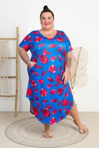 Sukienka Maxi kr. ręk. JAJKO MEST wzór 7 Plus Size 48-58