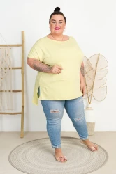 Bluzka Laserówka IRINA cytrynowa Plus Size 48/54