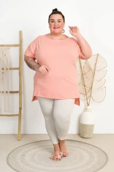 Bluzka Laserówka IRINA brzoskwiniowa Plus Size 48/54