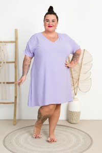 Sukienka Trapezowa JILL lila Plus Size 44-54
