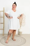 Sukienka Trapezowa JILL biała Plus Size 44-54